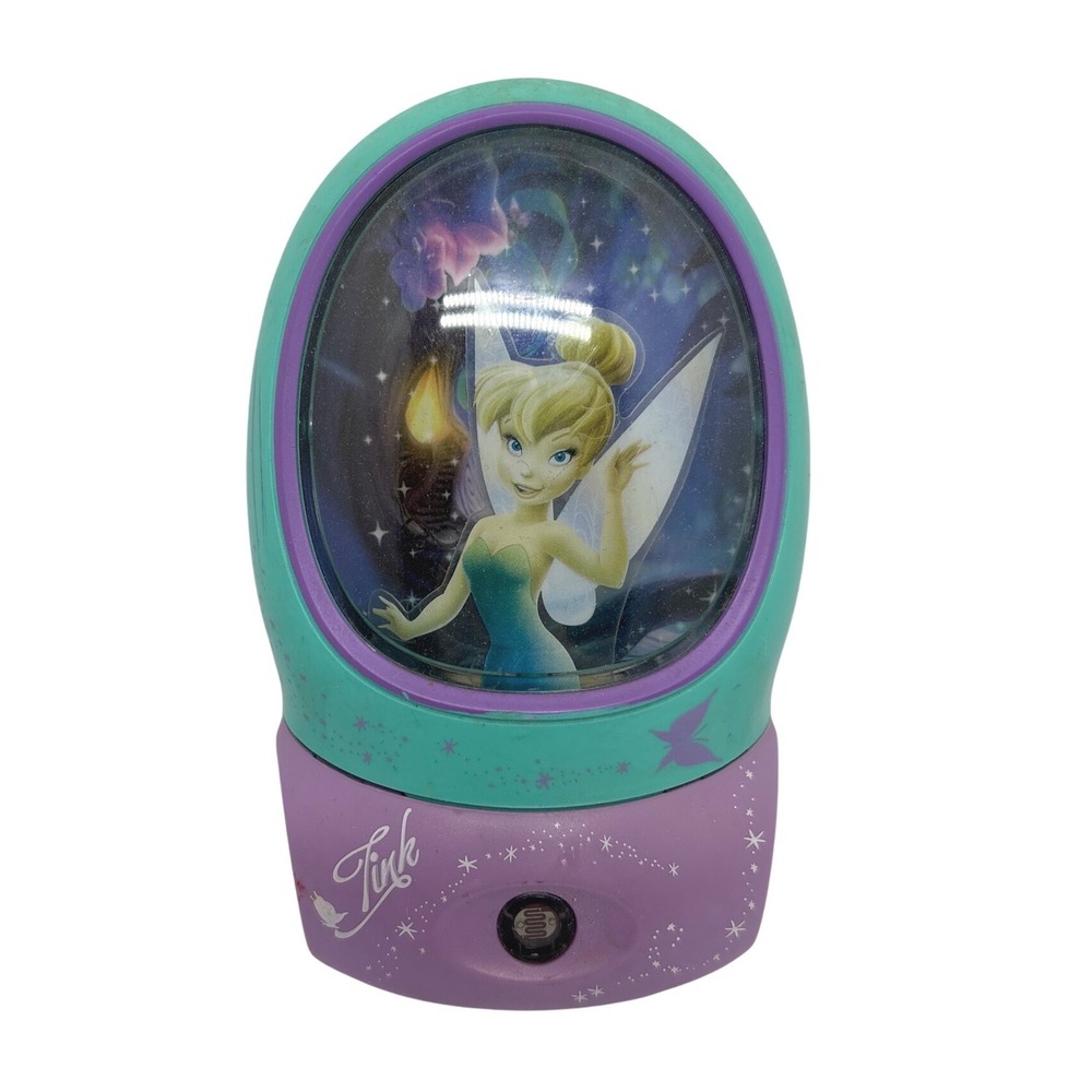 Disney Energizer Tinker Bell Night Light Teal Purple Plug-In Baby Nursery Room